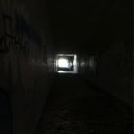 long dark tunnel.close-up